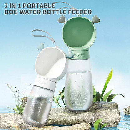 Portable Dog Water Bottle with Food Dispenser
