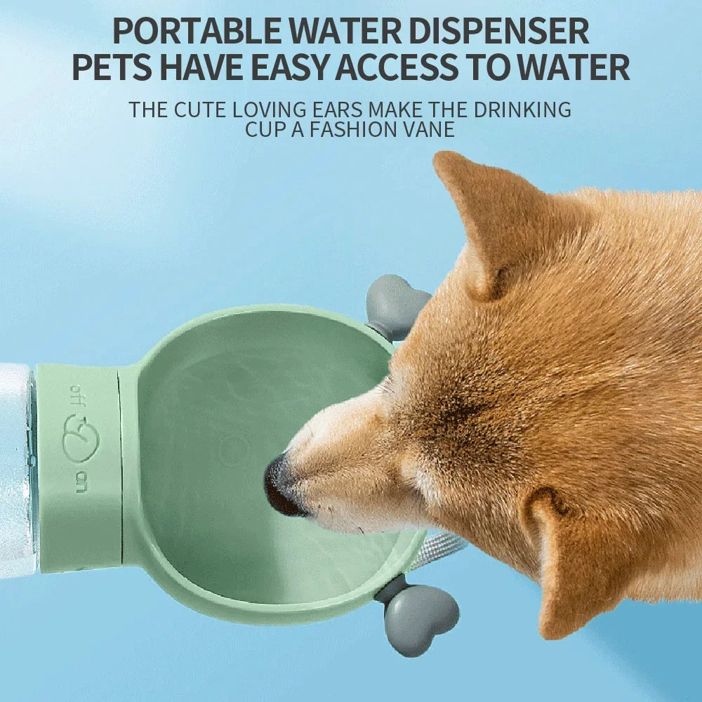 Portable Dog Water Bottle with Food Dispenser